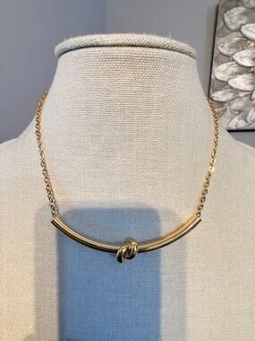 The Limited Gold Tone Knot Bar Necklace 17”+2”